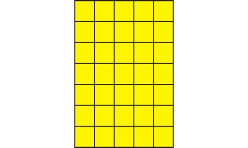 Etykiety samoprzylepne żółte fluorescencyjne na arkuszach A4 klej standardowy  42x42.4